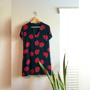 Little Black Dress + Red Roses
